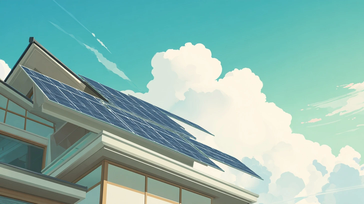太陽光発電と売電のイメージイラスト