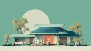 省エネ性能の高い新築住宅のイラスト