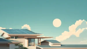 屋根の太陽光パネルのイラスト