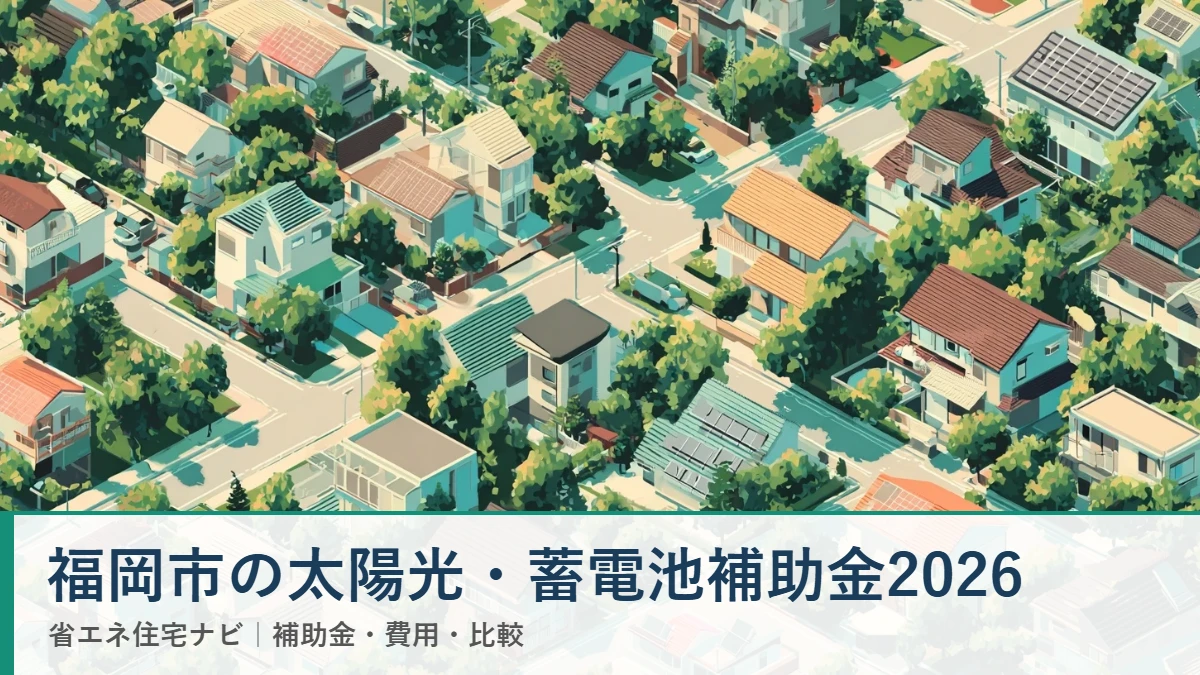 福岡市の太陽光・蓄電池補助金2026(省エネ住宅ナビ)