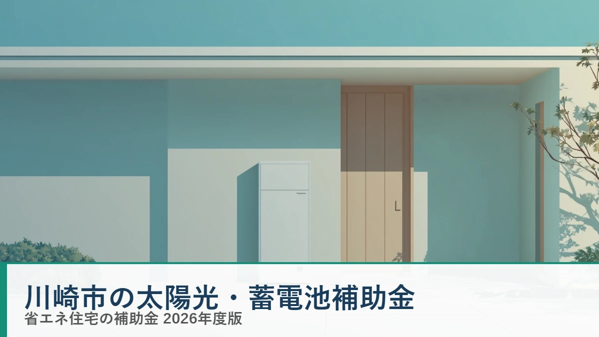 川崎市の太陽光・蓄電池補助金2026（たいせつ補助金）