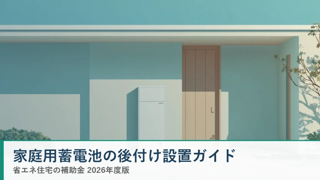 家庭用蓄電池の後付け設置 費用相場と工事期間 停電時の使い方 2026