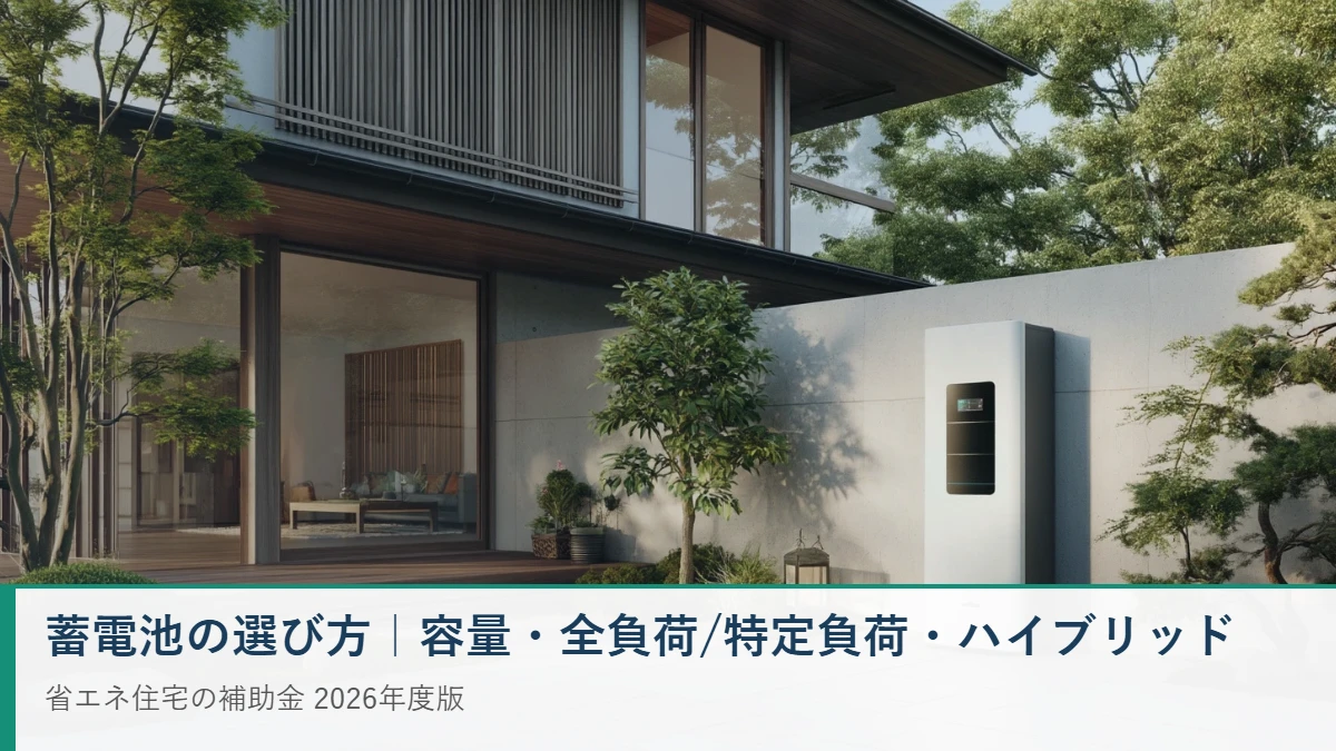 家庭用蓄電池の選び方 容量・全負荷/特定負荷・ハイブリッドの違い