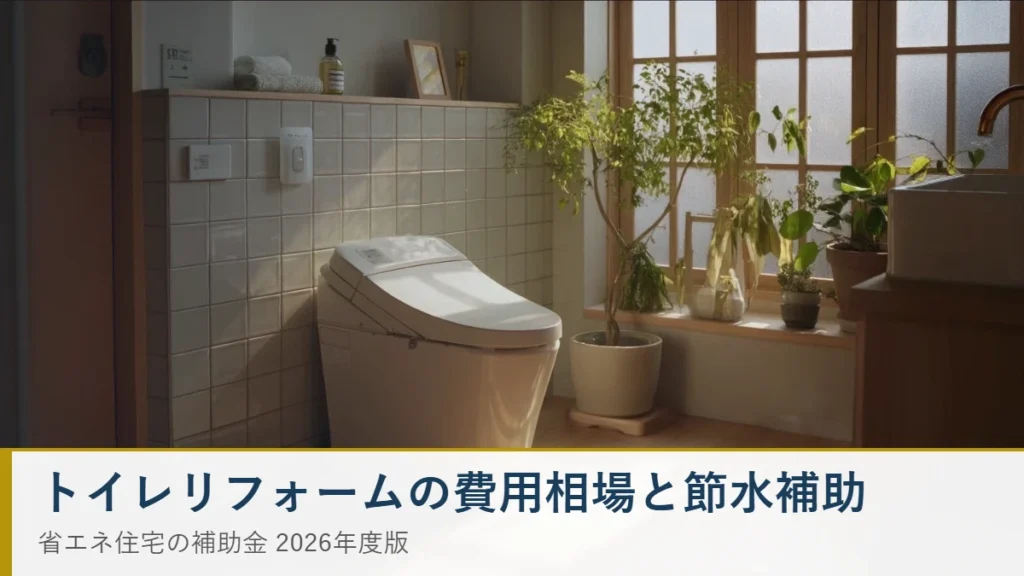 トイレリフォームの費用相場と節水補助金2026