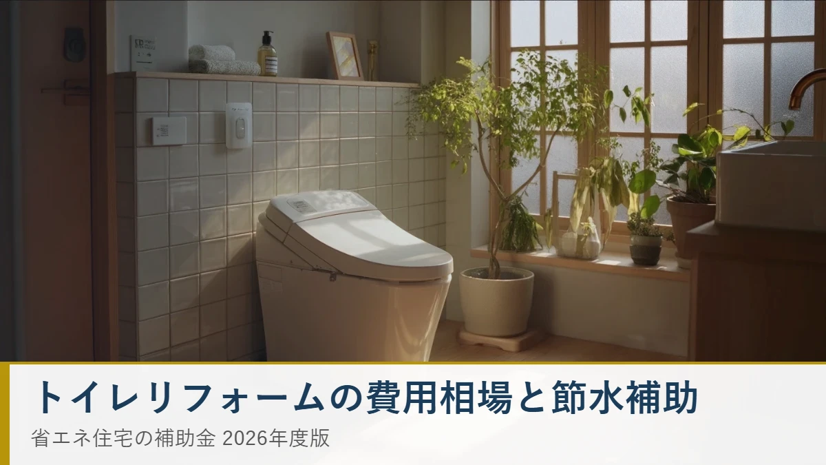 トイレリフォームの費用相場と節水補助金2026