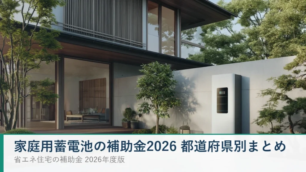 家庭用蓄電池の補助金 2026 都道府県別まとめ
