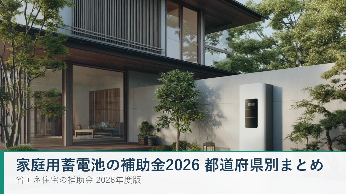 家庭用蓄電池の補助金 2026 都道府県別まとめ