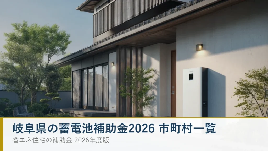 岐阜県の蓄電池補助金 2026 市町村一覧