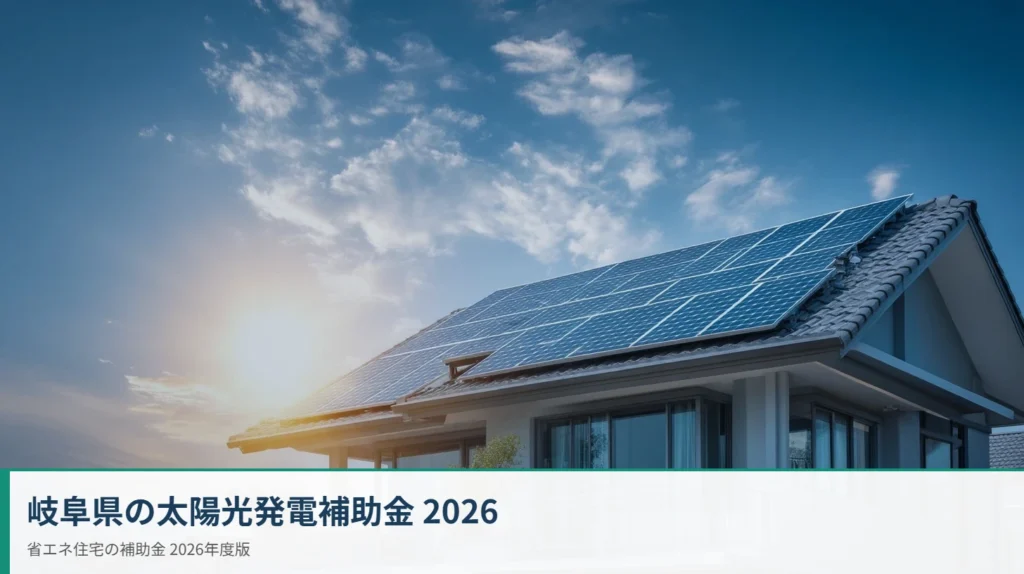 岐阜県の太陽光発電補助金2026 住宅の屋根に設置された太陽光パネル