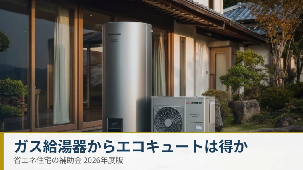ガス給湯器からエコキュートへの交換の費用と光熱費差・補助金を解説するアイキャッチ画像