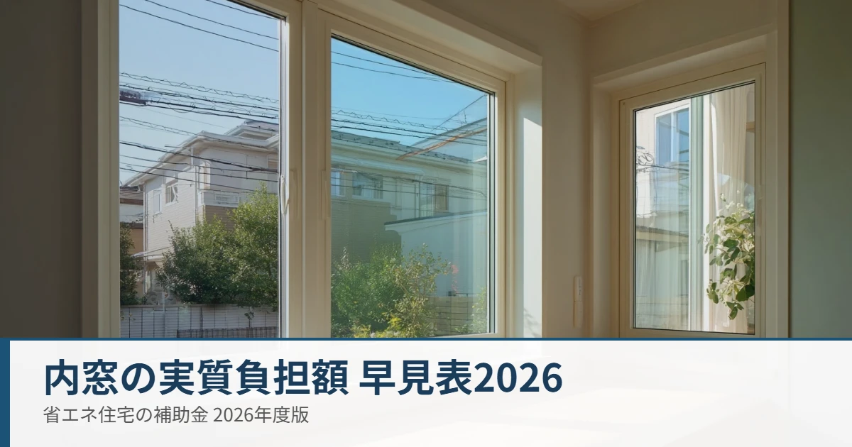 内窓（二重窓）の実質負担額と先進的窓リノベ2026補助金