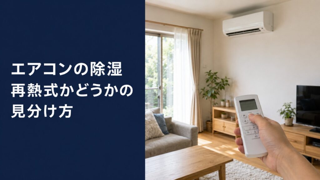 日本のリビングでエアコンのリモコンを操作する手と壁掛けエアコン