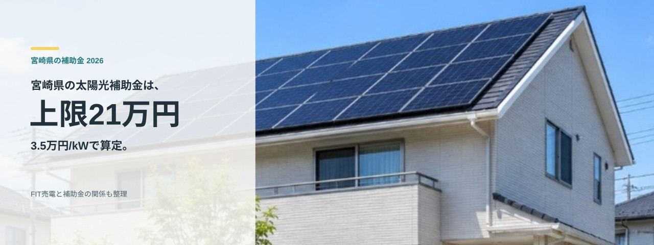 宮崎県の太陽光発電補助金は3.5万円/kWで上限21万円