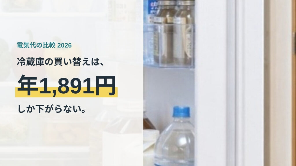 冷蔵庫の買い替えで下がる電気代は年1,891円というアイキャッチ