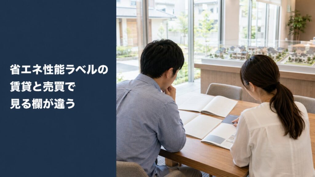 省エネ性能ラベルの賃貸と売買で見る欄が違う
